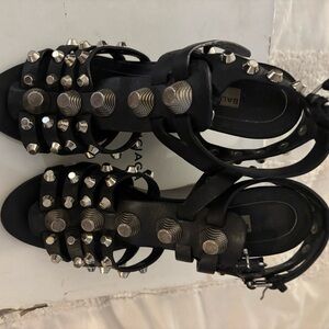 Balenciaga
Black and silver studded wedges
